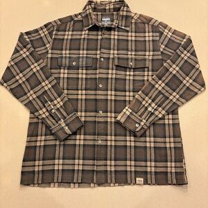 Banded Men’s Everglades Flannel Button Down Shirt Timber Brown Plaid Size XL